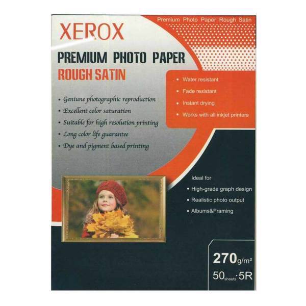 XEROX Rough Satin Premium Photo Paper Pack Of 50، کاغذ عکس زیراکس مدل Rough Satin بسته 50 عددی