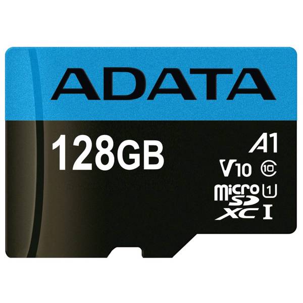 ADATA Premier V10 A1 UHS-I Class 10 100MBps microSDXC 128GB، کارت حافظه microSDXC ای دیتا مدل Premier V10 A1 کلاس 10 استاندارد UHS-I سرعت 100MBps ظرفیت 128 گیگابایت