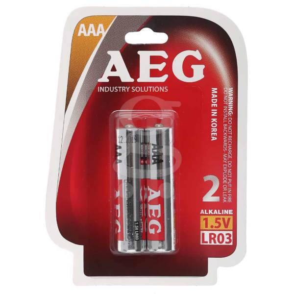 باتری نیم قلمی AEG مدل ALKALINE بسته 2 عددی