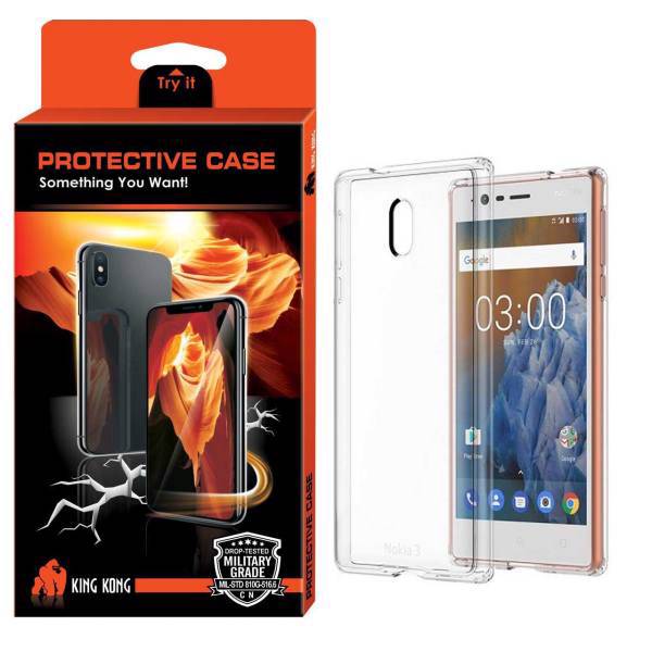 King Kong Protective TPU Cover For Nokia 3، محافظ صفحه نمایش شیشه ای کینگ کونگ مدل Hyper Protector مناسب برای گوشی Nokia 3