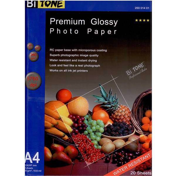 Bitone 26001401 Premium Glossy Photo Paper، کاغد عکس گلاسه بای تون مدل 26001401