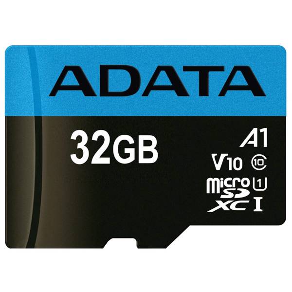 ADATA Premier V10 A1 UHS-I Class 10 100MBps microSDHC 32GB، کارت حافظه microSDHC ای دیتا مدل Premier V10 A1 کلاس 10 استاندارد UHS-I سرعت 100MBps ظرفیت 32 گیگابایت