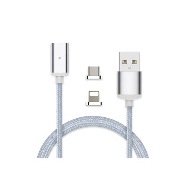 کابل تبدیل USB به Micro-USB و لایتنینگ مدل Magnetic به طول 1 متر