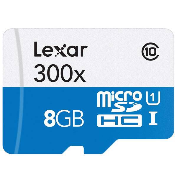 Lexar High-Performance UHS-I U1 Class 10 45MBps microSDHC - 8GB، کارت حافظه microSDHC لکسار مدل High-Performance کلاس 10 استاندارد UHS-I U1 سرعت 45MBps ظرفیت 8 گیگابایت