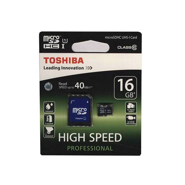 Toshiba High Speed Professional UHS-I U1 40MBps microSDHC With Adapter - 16GB، کارت حافظه microSDHC توشیبا مدل High Speed Professional کلاس 10 استاندارد UHS-I U1 سرعت 40MBps ظرفیت 16 گیگابایت