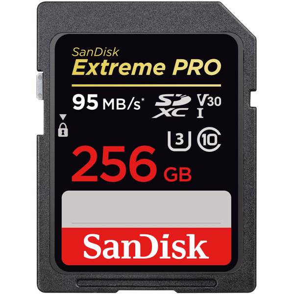 SanDisk Extreme Pro V30 UHS-I U3 Class 10 95MBps SDXC - 256GB، کارت حافظه SDXC سن دیسک مدل Extreme Pro V30 کلاس 10 استاندارد UHS-I U3 سرعت 95MBps ظرفیت 256 گیگابایت