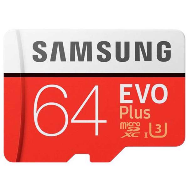 Samsung Evo Plus UHS-I U3 Class 10 100MBps microSDXC 64GB، کارت حافظه microSDXC سامسونگ مدل Evo Plus کلاس 10 استاندارد UHS-I U3 سرعت 100MBps ظرفیت 64 گیگابایت