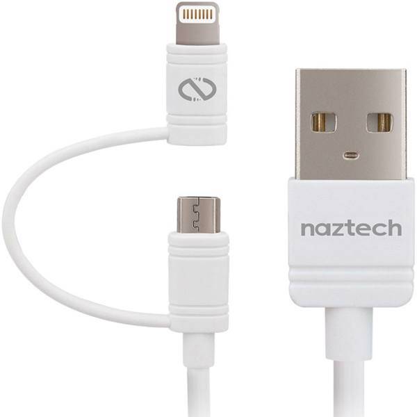 Naztech Hybrid USB To Lightning/microUSB Cable 1.8m، کابل تبدیل USB به لایتنینگ/microUSB نزتک مدل Hybrid طول 1.8 متر