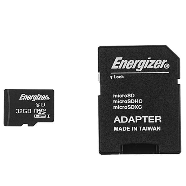 Energizer Hightech UHS-I U1 Class 10 40MBps microSDHC With SD Adapter - 32GB، کارت حافظه microSDHC انرجایزر مدل Hightech کلاس 10 استاندارد UHS-I U1 سرعت 40MBps همراه با آداپتور SD ظرفیت 32 گیگابایت
