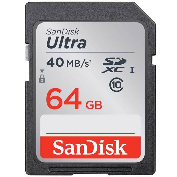 SanDisk Ultra UHS-I Class 10 40MBs SDXC - 64GB، کارت حافظه SDXC سن دیسک مدل Ultra کلاس 10 استاندارد UHS-I U1 سرعت 40MBps ظرفیت 64 گیگابایت