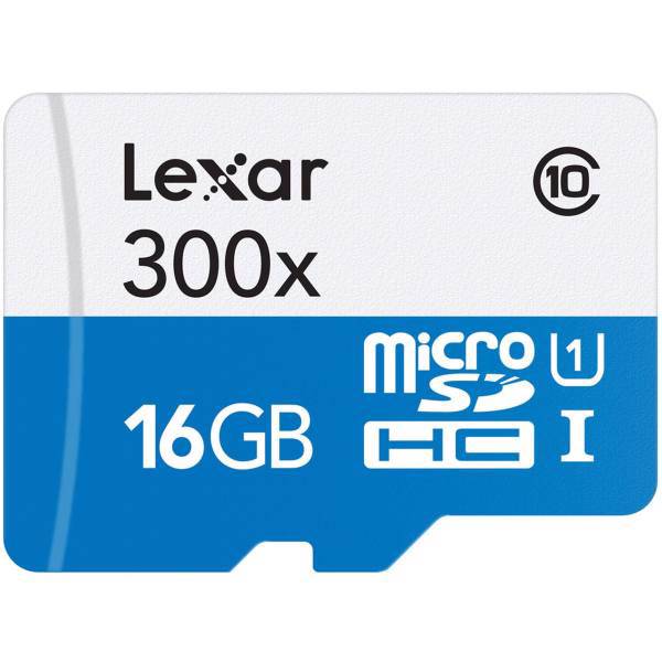 Lexar High-Performance UHS-I U1 Class 10 45MBps microSDHC - 16GB، کارت حافظه microSDHC لکسار مدل High-Performance کلاس 10 استاندارد UHS-I U1 سرعت 45MBps ظرفیت 16 گیگابایت