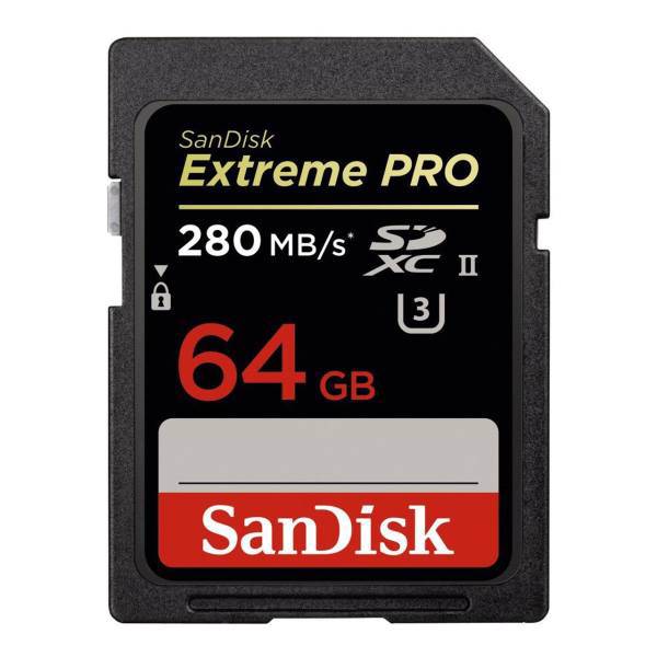 SanDisk Extreme Pro Class 10 UHS-II U3 1867X 280MBps SDXC - 64GB، کارت حافظه SDXC سن دیسک مدل Extreme Pro کلاس 10 استاندارد UHS-II U3 سرعت 1867X 280MBps ظرفیت 64 گیگابایت