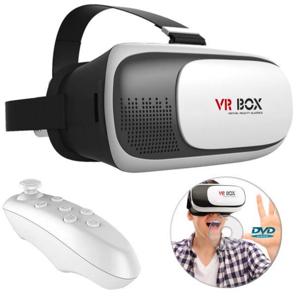 VR Box VR Box 2 Virtual Reality Headset With Game Pad With USB LED، هدست واقعیت مجازی وی آر باکس مدل VR Box 2 به همراه ریموت کنترل بلوتوث و DVD نرم افزار و USB LED هدیه