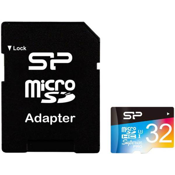 Silicon Power Color Superior Pro UHS-I U3 Class 10 90MBps microSDHC With Adapter - 32GB، کارت حافظه microSDHC سیلیکون پاور مدل Color Superior Pro کلاس 10 استاندارد UHS-I U3 سرعت 90MBps همراه با آداپتور SD ظرفیت 32 گیگابایت