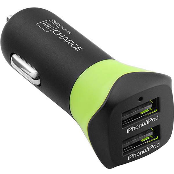 Techlink Recharge Car Charger With Lightning Cable، شارژر فندکی تکلینک مدل Recharge به همراه کابل لایتنینگ
