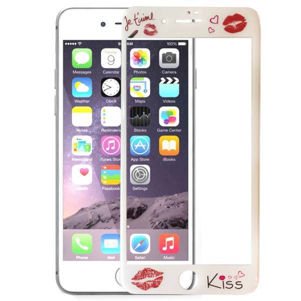 Ycumc Patterned Glass Full Cover for Iphone 7 Plus، محافظ صفحه نمایش شیشه ای یوسومک مدل full cover طرح kiss مناسب برای گوشی موبایل آیفون 7 پلاس