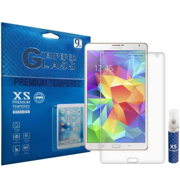 XS Tempered Glass Screen Protector For Samsung Galaxy Tab S 8.4 With XS LCD Cleaner، محافظ صفحه نمایش شیشه ای ایکس اس مدل تمپرد مناسب برای تبلت سامسونگ Galaxy Tab S 8.4 به همراه اسپری پاک کننده صفحه XS
