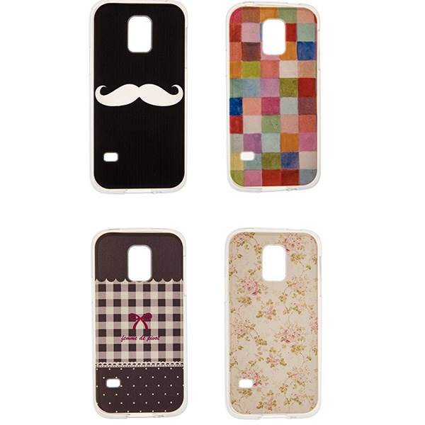 Samsung Galaxy S5 mini TPU Fit Case 4 In 1 Package Pattern 6، 4 عدد کاور TPU فیت کیس در یک پکیج طرح 6 مناسب برای گوشی موبایل سامسونگ گلکسی اس5 مینی