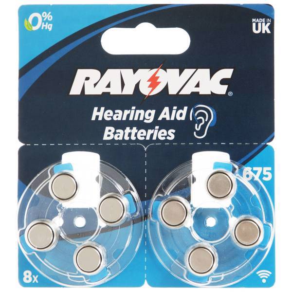 Rayovac PR44 Hearing Aid Battery Pack Of 8، باتری سمعک رایوواک مدل PR44 بسته 8 عددی