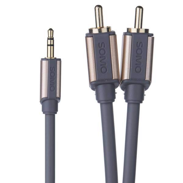 Somo SR5518 Aux To RCA Cable 1.8M، کابل تبدیل جک 3.5 میلی متری به RCA سومو مدل SR5518 طول 1.8 متر