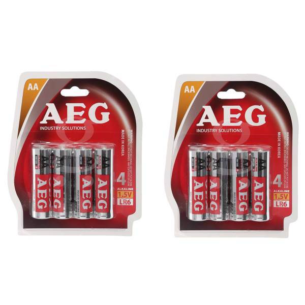باتری قلمی AEG مدل ALKALINE بسته 8 عددی