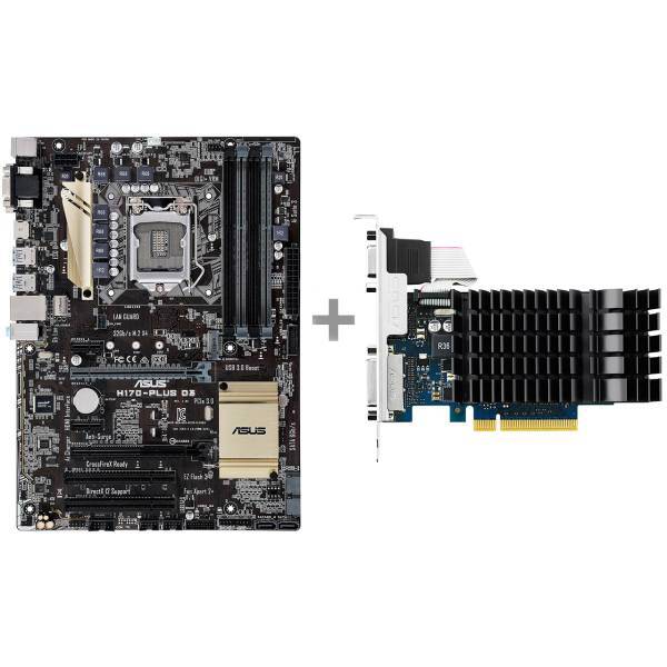 ASUS H170-PLUS D3 Motherboard with GT730-SL-2GD3-BRK Graphics Card، مادربرد ایسوس مدل H170-PLUS D3 به همراه کارت گرافیک ایسوس مدل GT730-SL-2GD3-BRK