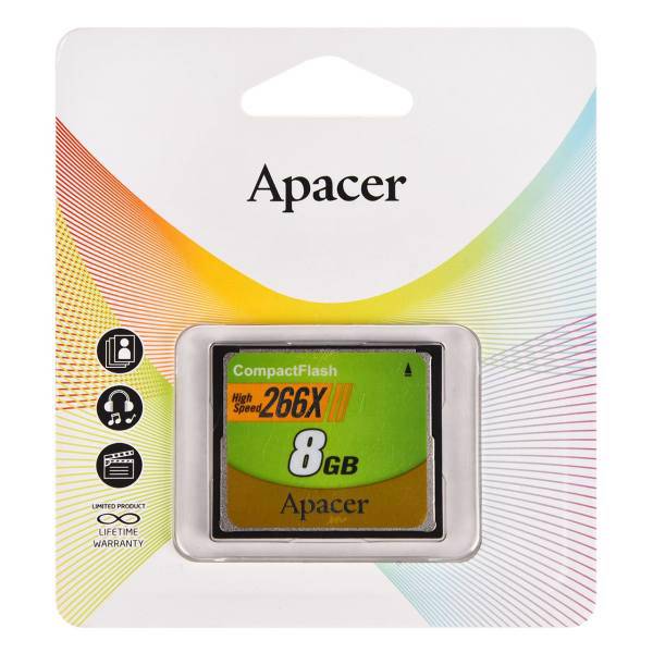 Apacer High Speed CompactFlash 266X CF- 8GB، کارت حافظه CF اپیسر مدل High Speed سرعت 266X ظرفیت 8 گیگابایت