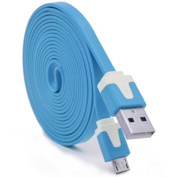 Flat USB To microUSB Cable 1m، کابل USB به microUSB فلت به طول 1 متر
