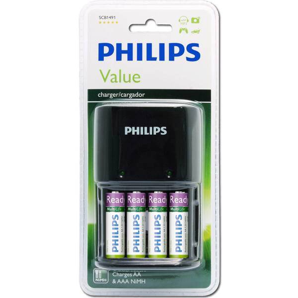 Philips SCB1491NB Value Battery Charger، شارژر باتری فیلیپس مدل Value کد SCB1491NB