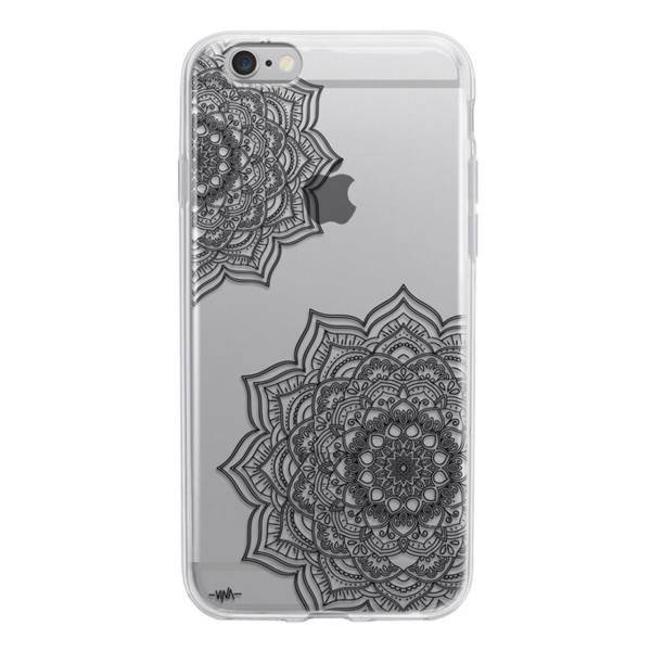 Black Flower Mandala Case Cover For iPhone 6/6S، کاور ژله ای وینا مدل Black Flower Mandala مناسب برای گوشی موبایل آیفون 6/6S