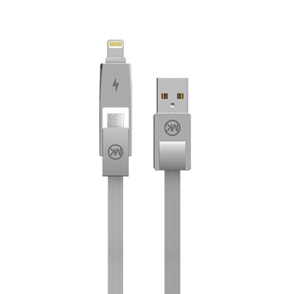 WK YIRI WDC-014 USB To Lightning And MicroUSB Cable 1m، کابل تبدیل USB به لایتنینگ و MicroUSB دبلیو کی مدل YIRI WDC-014 به طول 1 متر