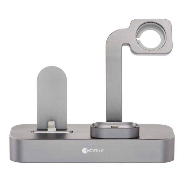 Coteetci Base 19 3in1 Charge Stand for Apple Watch and iPhone and Air Pods، پایه شارژ کوتتسی مدل Base 19 3in 1 مناسب برای اپل واچ و آیفون و ایرپاد