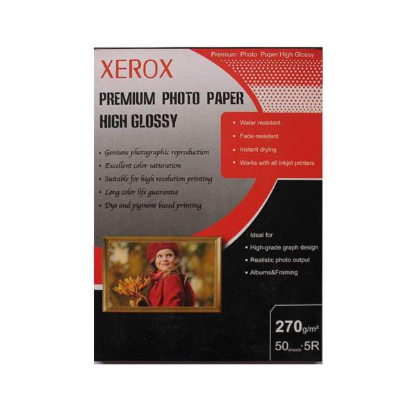 XEROX High Glossy Premium Photo Paper A5 Pack Of 50، کاغذ عکس زیراکس مدل High Glossy سایز A5 بسته 50 عددی