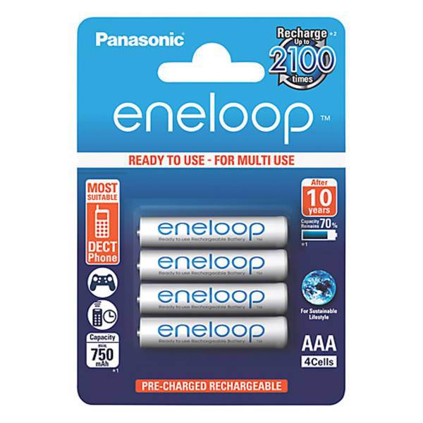 Panasonic Eneloop AAA Battery Pack of 4، باتری نیم قلمی پاناسونیک مدل Eneloop بسته 4 عددی