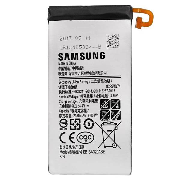 Samsung EB-BA320ABE 2350 mAh Mobile Phone Battery For Samsung Galaxy A3 2017، باتری موبایل سامسونگ مدل EB-BA320ABE با ظرفیت 2350mAh مناسب برای گوشی موبایل سامسونگ Galaxy A3 2017
