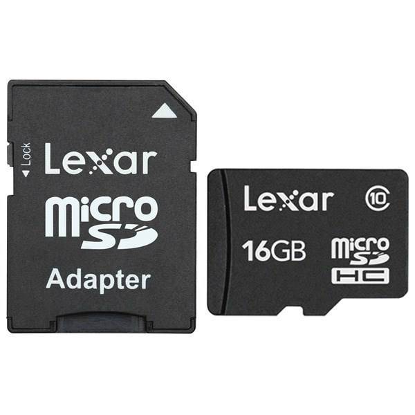 Lexar Class 10 microSDHC With Adapter - 16GB، کارت حافظه microSDHC لکسار کلاس 10 همراه با آداپتور SD ظرفیت 16 گیگابایت