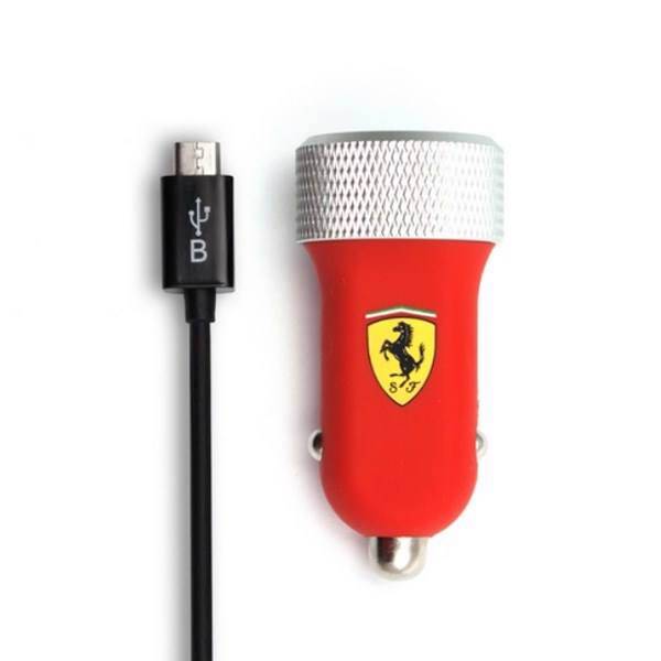 Ferrari 2.1A Car Charger With Micro USB Cable، شارژر فندکی فراری به همراه کابل Micro USB