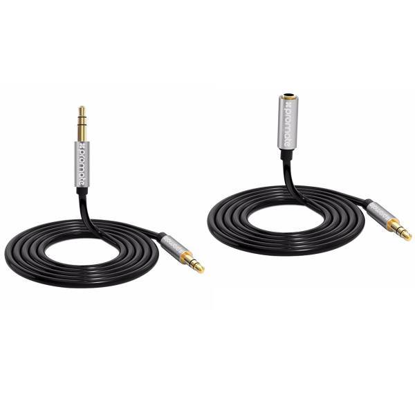 Promate auxKit 3.5mm Audio Cable Set 1M، مجموعه کابل انتقال صدا 3.5 میلی متری پرومیت مدل auxKit طول 1 متر