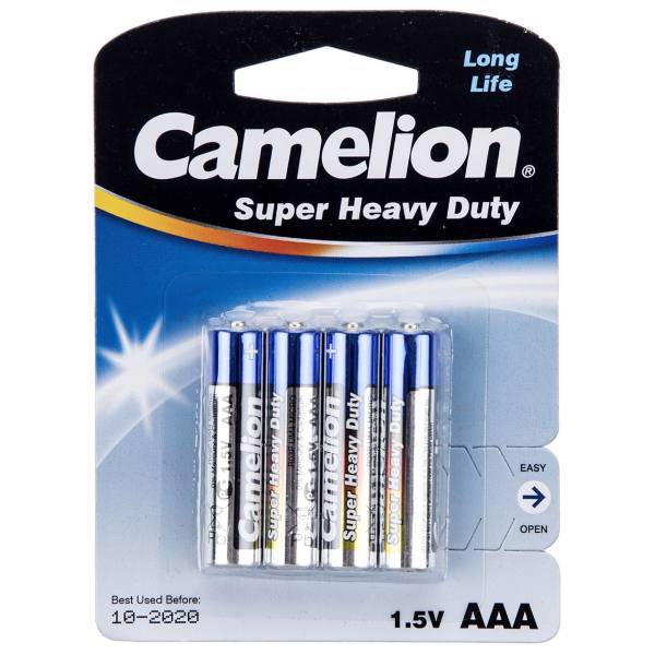 Camelion Super Heavy Duty AAA Battery Pack of 4، باتری نیم قلمی کملیون مدل Super Heavy Duty بسته 4 عددی