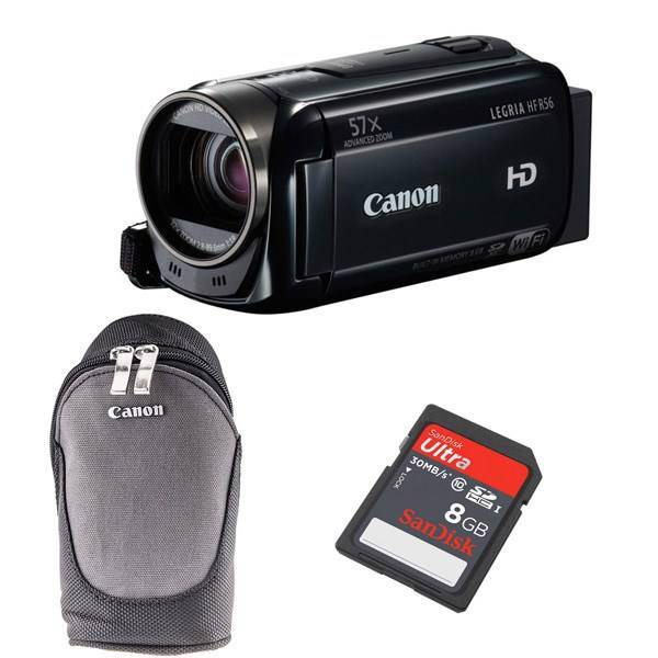 Canon Legria HF R56 With Bag And 8GB Sandisk SDHC Card، دوربین فیلم برداری کانن Legria HF R56 به همراه کیف و کارت حافظه 8 گیگابایتی سندیسک