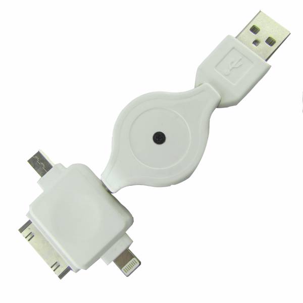 کابل تبدیل USB به 30-پین و لایتینگ و MicroUSB مدل Ke-uc به طول 0.75 متر