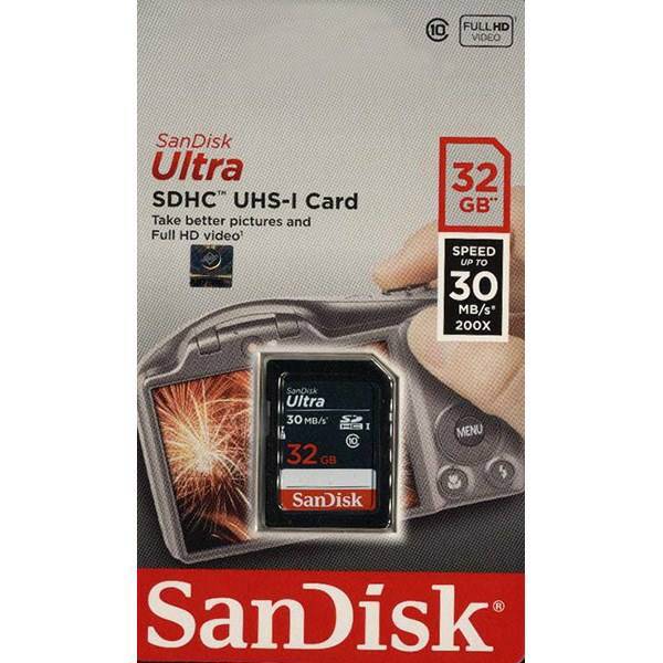 SanDisk Ultra UHS-I U1 Class 10 30MBps 200X SDHC - 32GB، کارت حافظه SDHC سن دیسک مدل Ultra کلاس 10 استاندارد UHS-I U1 سرعت 200X 30MBps ظرفیت 32 گیگابایت