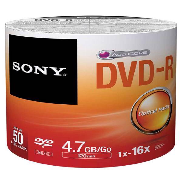 Sony DVD-R Pack of 50، دی وی دی خام سونی بسته 50 عددی