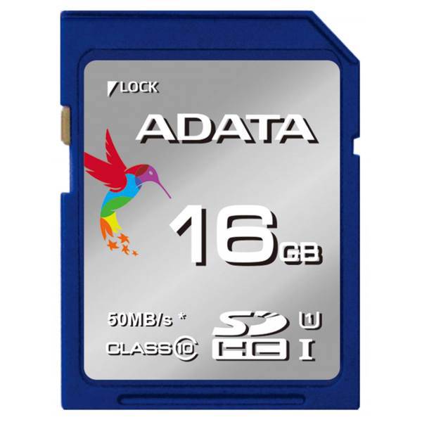 Adata UHS-I U1 Class 10 SDHC 16GB، کارت حافظه SDHC ای‌دیتا کلاس 10 استاندارد UHS-I U1 ظرفیت 16 گیگابایت