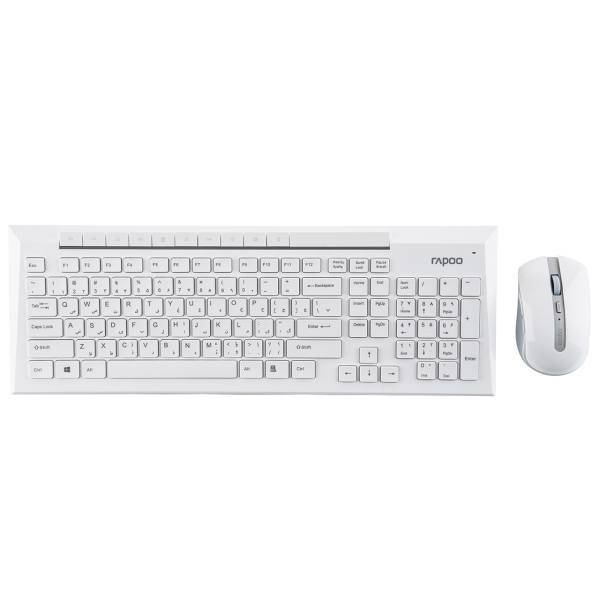 Rapoo 8200P Wireless Keyboard and Mouse With Persian Letters، کیبورد و ماوس بی‌ سیم رپو مدل 8200P با حروف فارسی