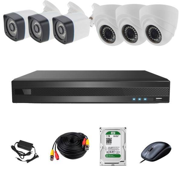 AHD Photon RRetail Commercial And Residential 6 Camera Surveillance Network Video Recorder، سیستم امنیتی ای اچ دی فوتون کاربری مسکونی فروشگاهی 6 دوربین