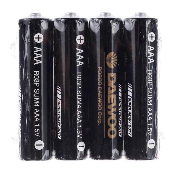Daewoo Super Heavy Duty AAA Battery Pack of 4، باتری نیم قلمی دوو مدل Super Heavy Duty بسته 4 عددی