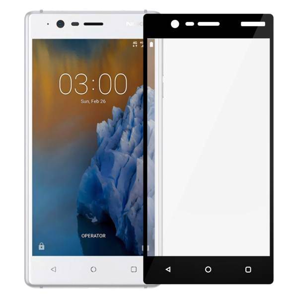 Tempered Full Cover Glass Screen Protector For Nokia 3، محافظ صفحه نمایش شیشه ای تمپرد مدل Full Cover مناسب برای گوشی نوکیا 3