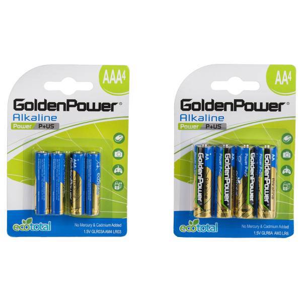 Golden Power Power P Plus US AA and AAA Battery Pack of 8، باتری قلمی و نیم قلمی گلدن پاور مدل Power P Plus US بسته 8 عددی