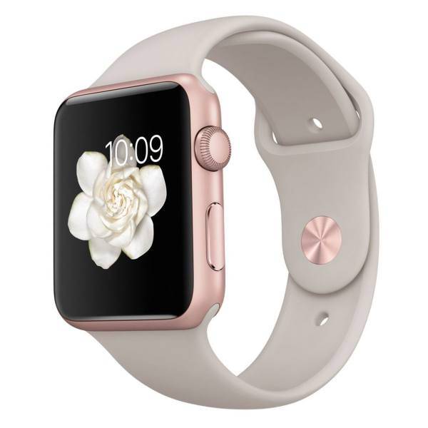AppleWatch 42mm Rose Gold Aluminum Case with Stone Sport Band، ساعت مچی هوشمند اپل واچ مدل 42mm Rose Gold Aluminum Case with Stone Sport Band
